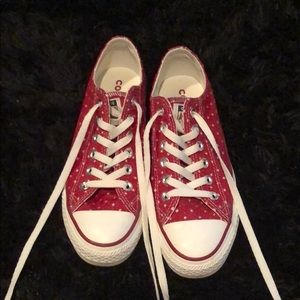 Ladies Red/White Converse Size 7
